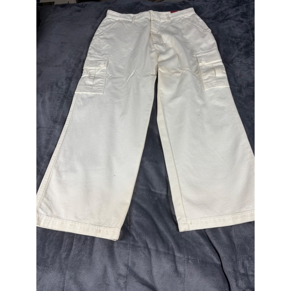 Arizona Jean Company Mens Premium‎ Cargo Pants Off White Wide Leg 36x30 Cotton